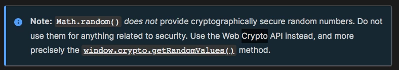 Math.random() documentation